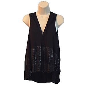 Armani Exchange Black Sequined Vest Small